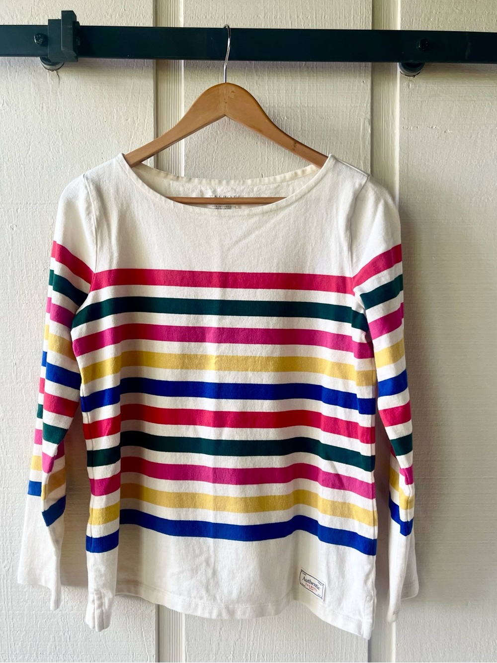 Talbots Color Stripe Crew Neck Top